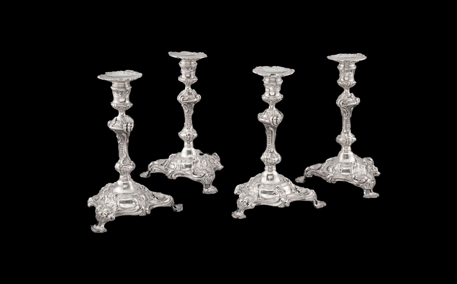 A Set of Four George II Candlesticks  