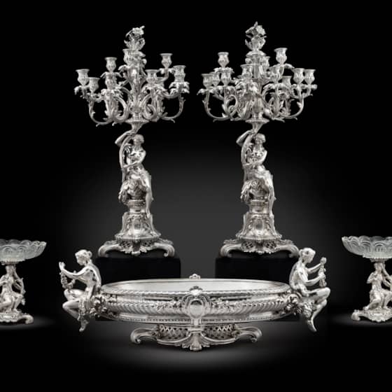 Five-Piece Silver Table Garniture