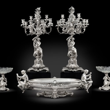 Five-Piece Silver Table Garniture