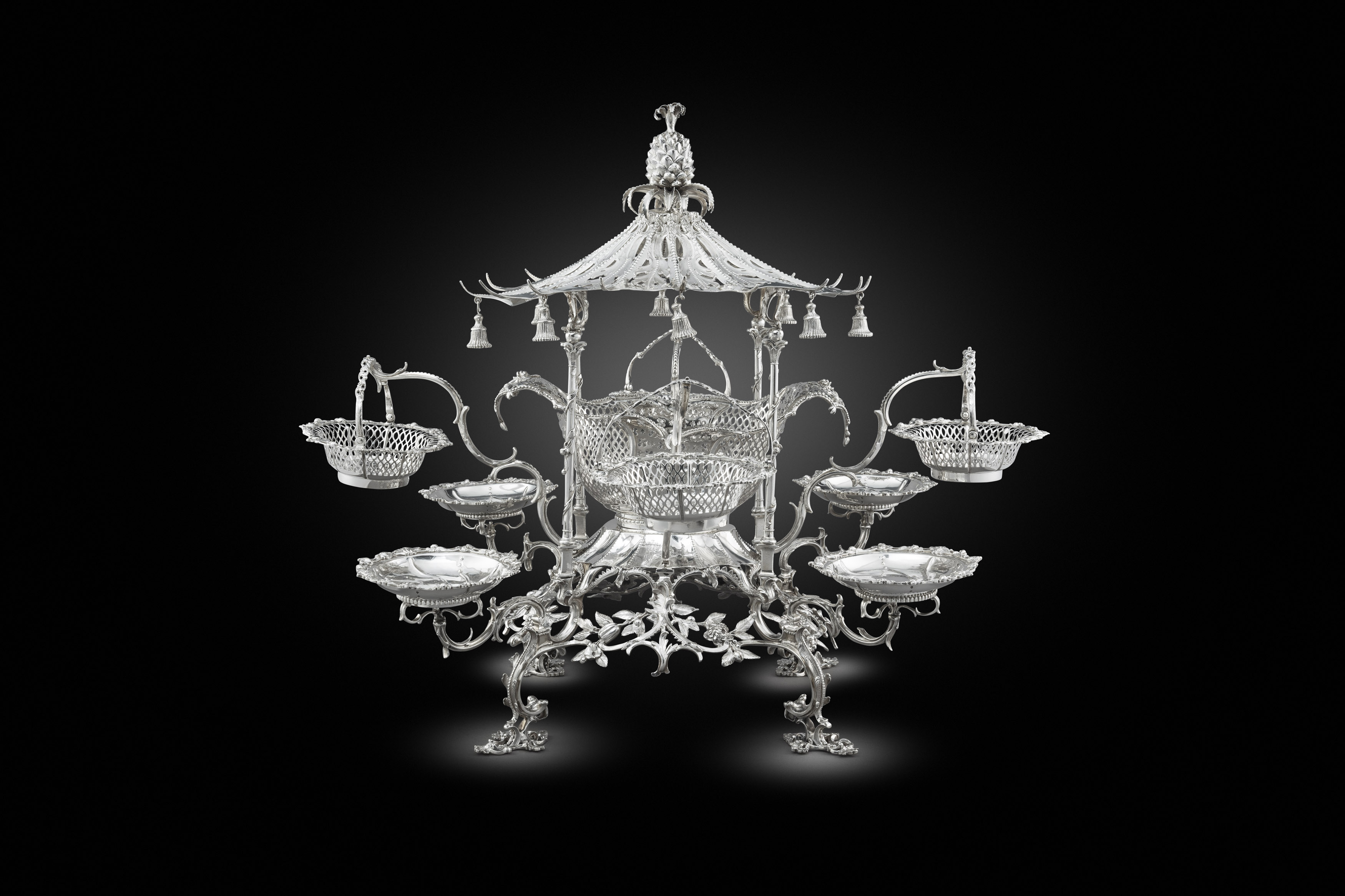 A George III Pagoda-Form Epergne