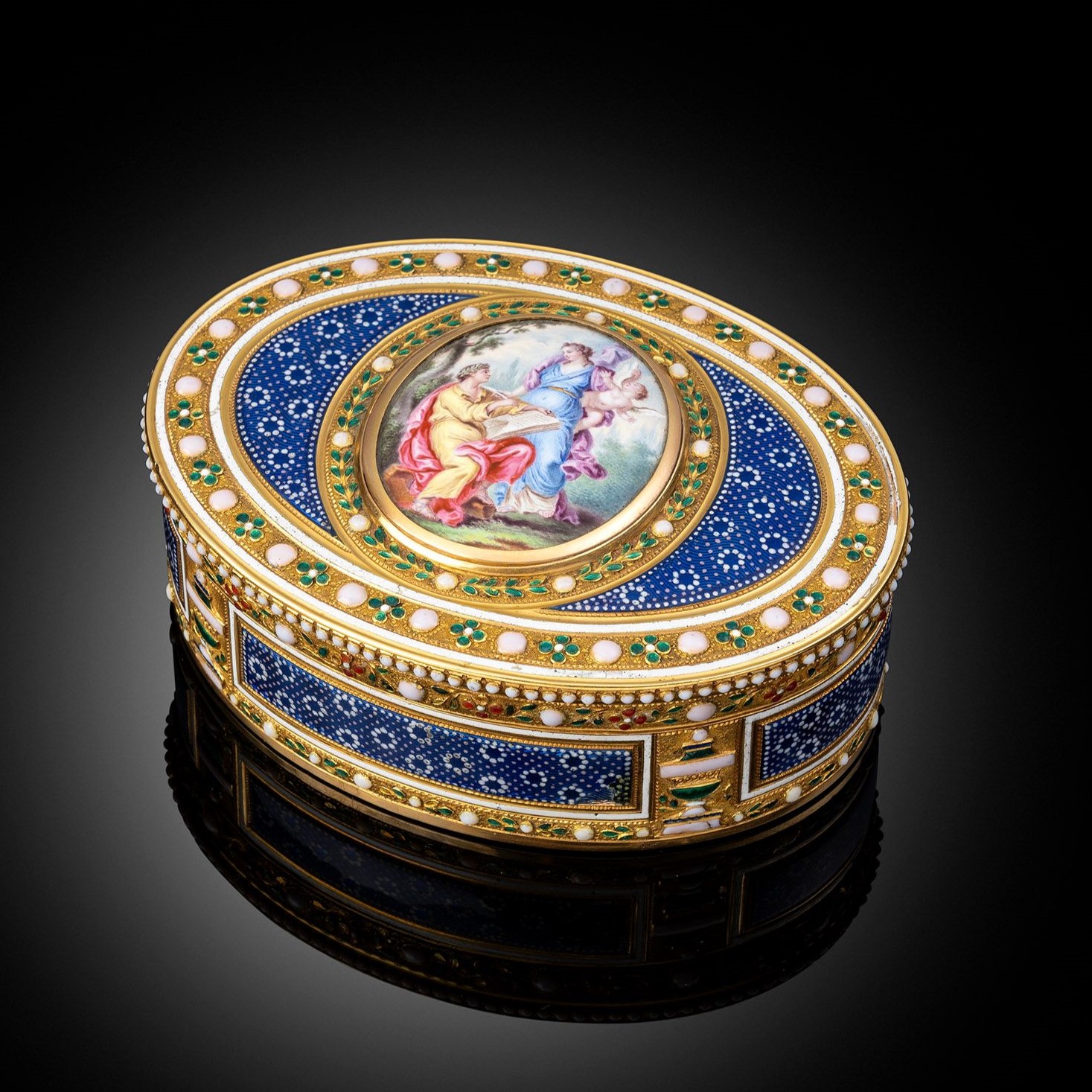 A Louis XVI Gold & Enamel Snuff Box