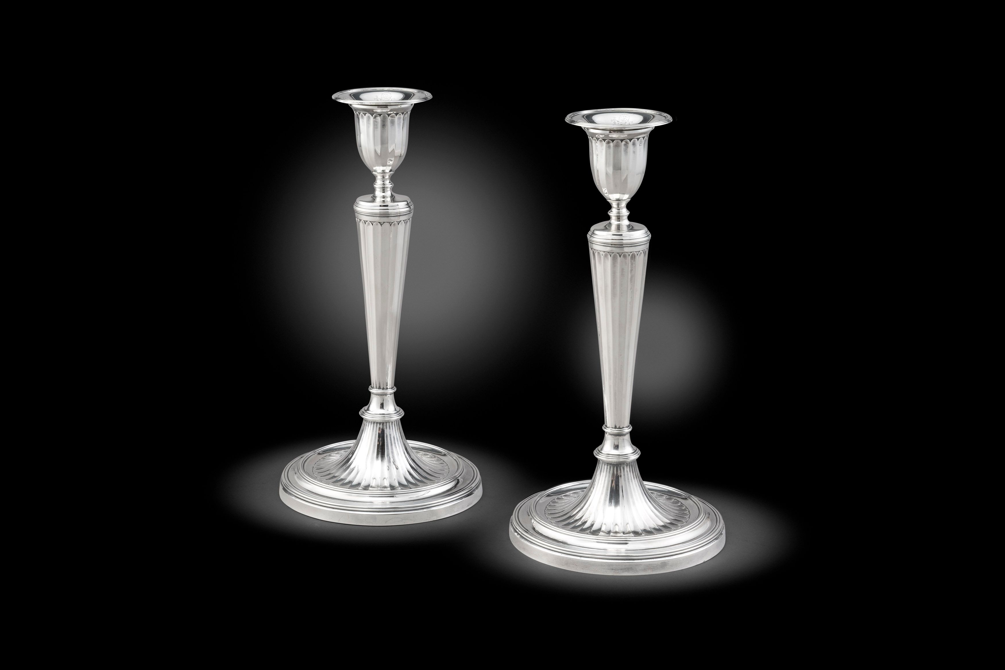 A Pair of George III Late Eighteenth Century Neoclassical Candlesticks