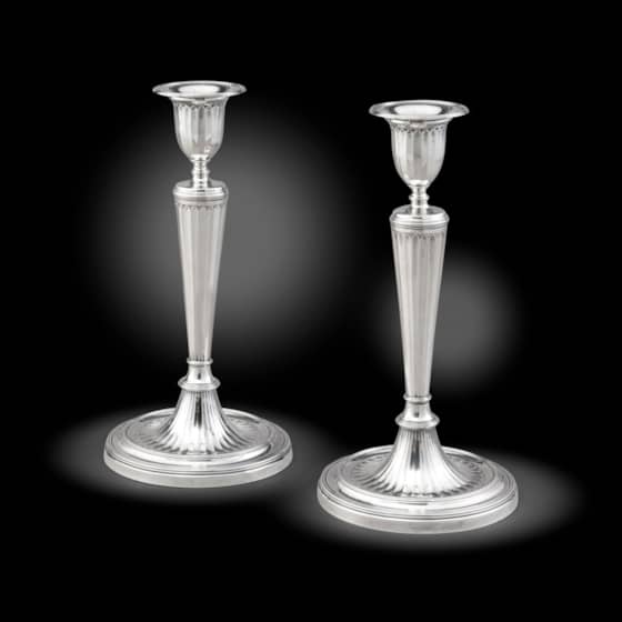 A Pair of George III Late Eighteenth Century Neoclassical Candlesticks