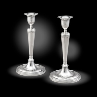 A Pair of George III Late Eighteenth Century Neoclassical Candlesticks