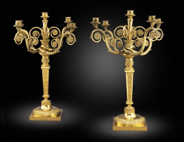 A Pair of George III Ormolu Candelabra