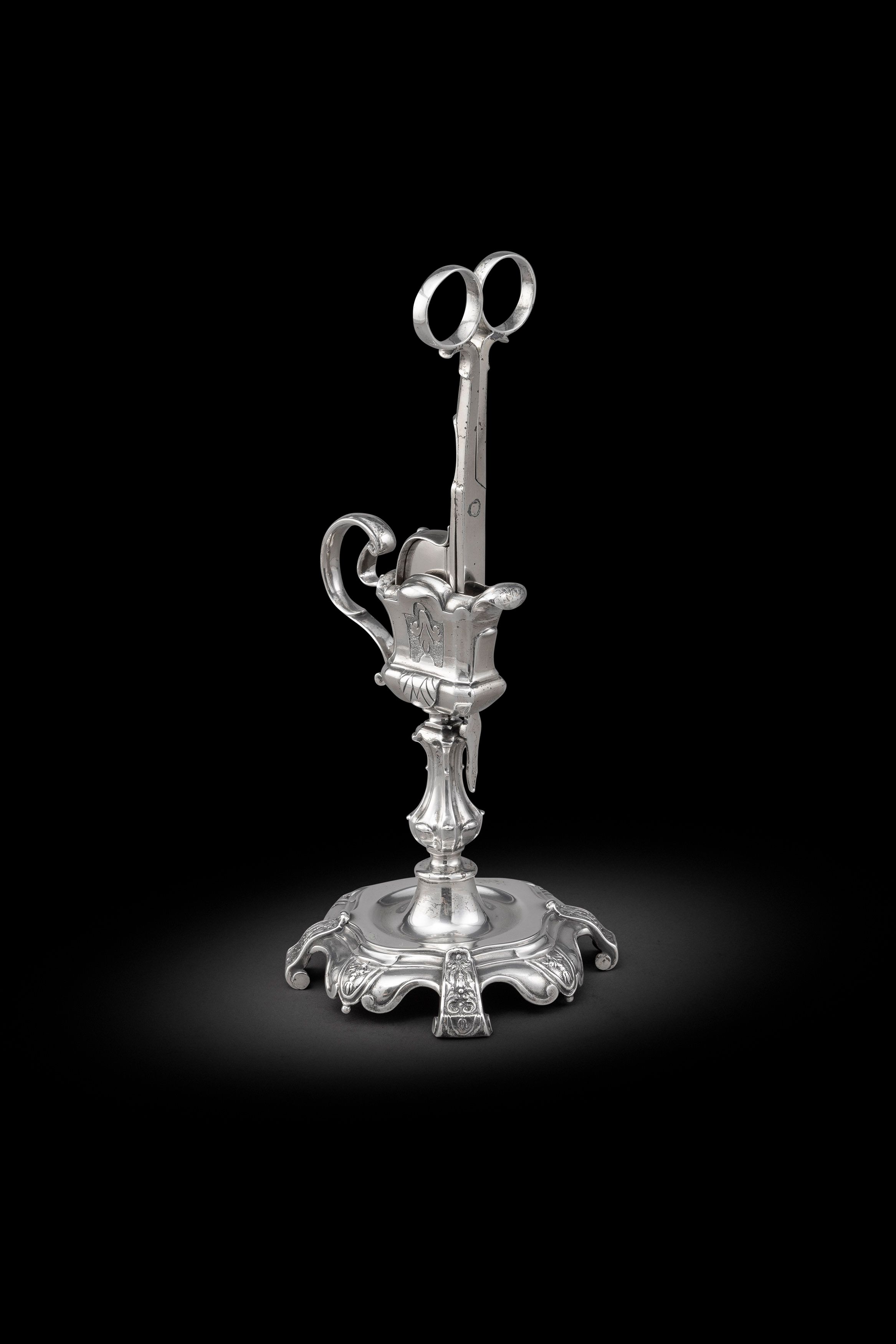 An 18th Century Dutch Snuffer Scissors & Stand