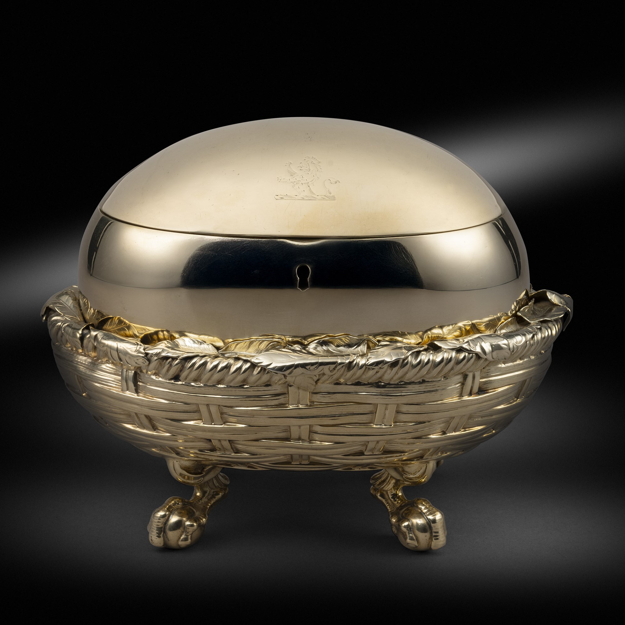 A Victorian Novelty Egg-Form Double Tea Caddy