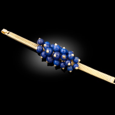 A 1950s cartier lapis and gold bracelet