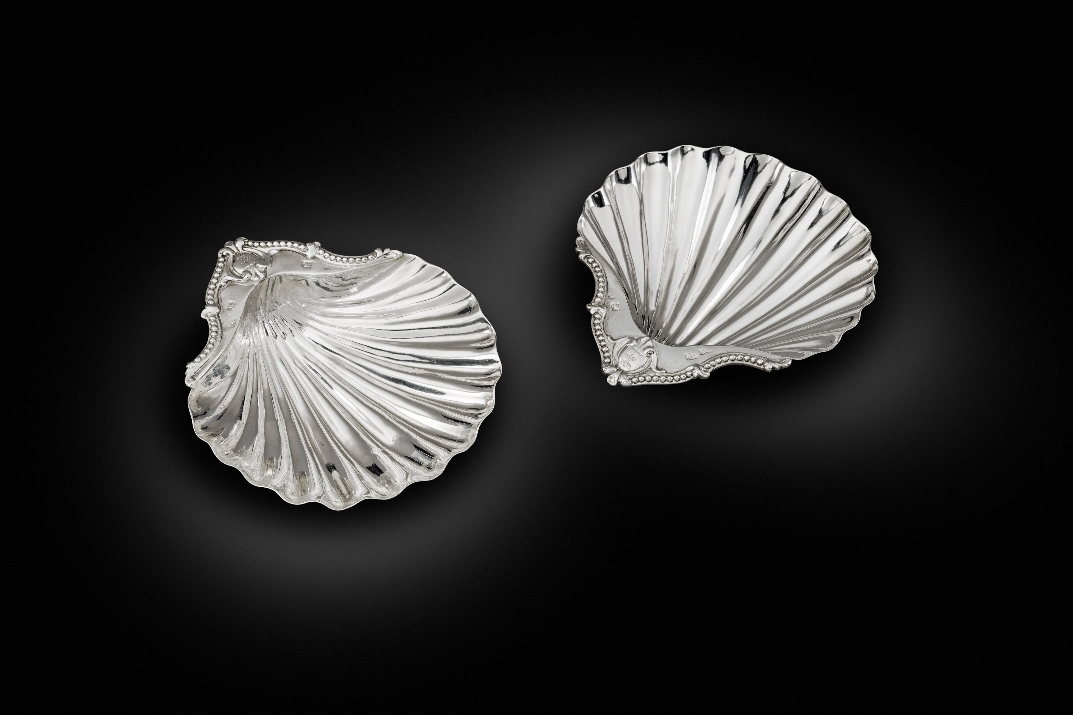 A Pair of George III Scalloped Shell Dishes