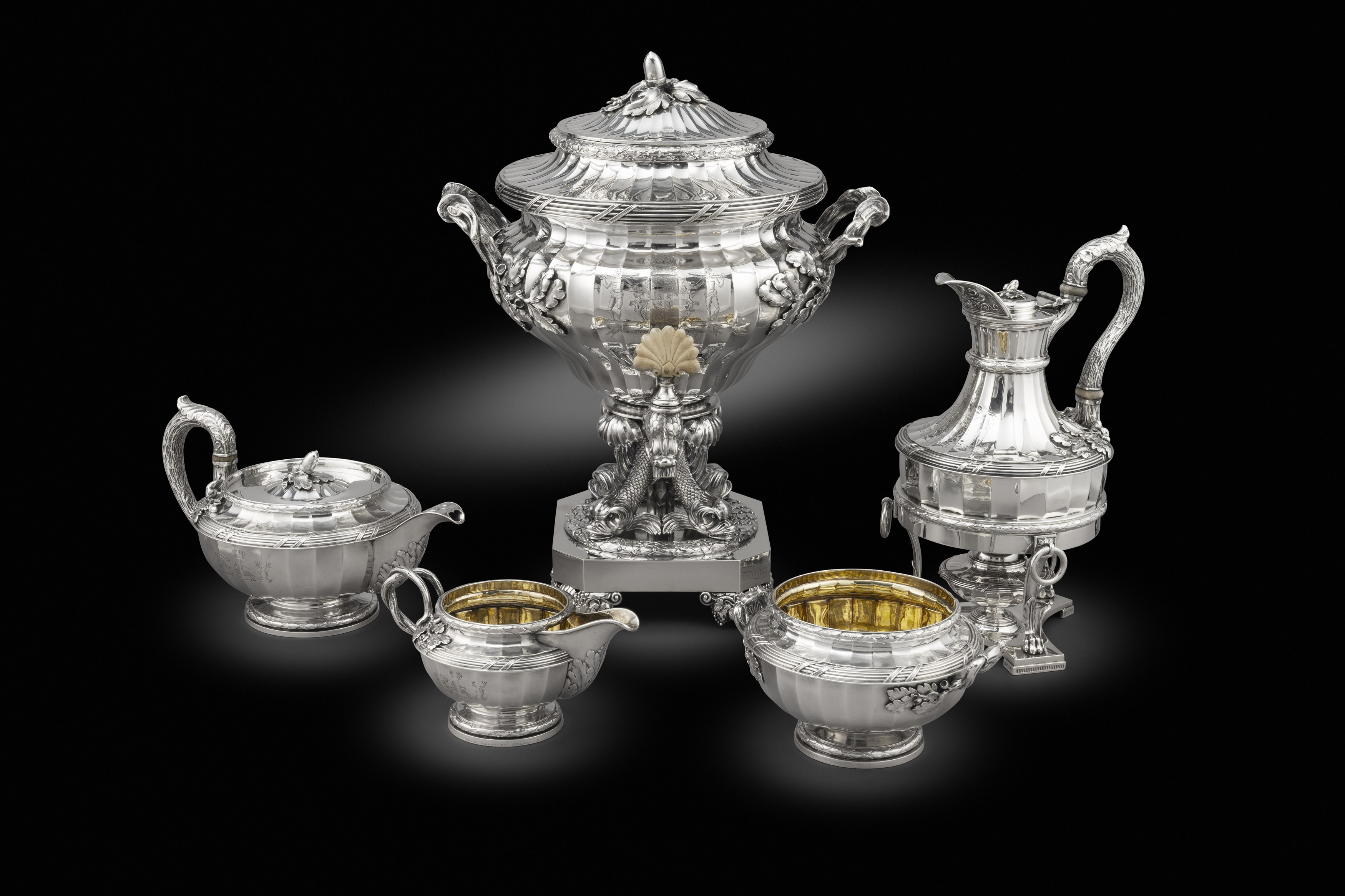 An Exceptional George III Five-Piece Tea and Coffee Set