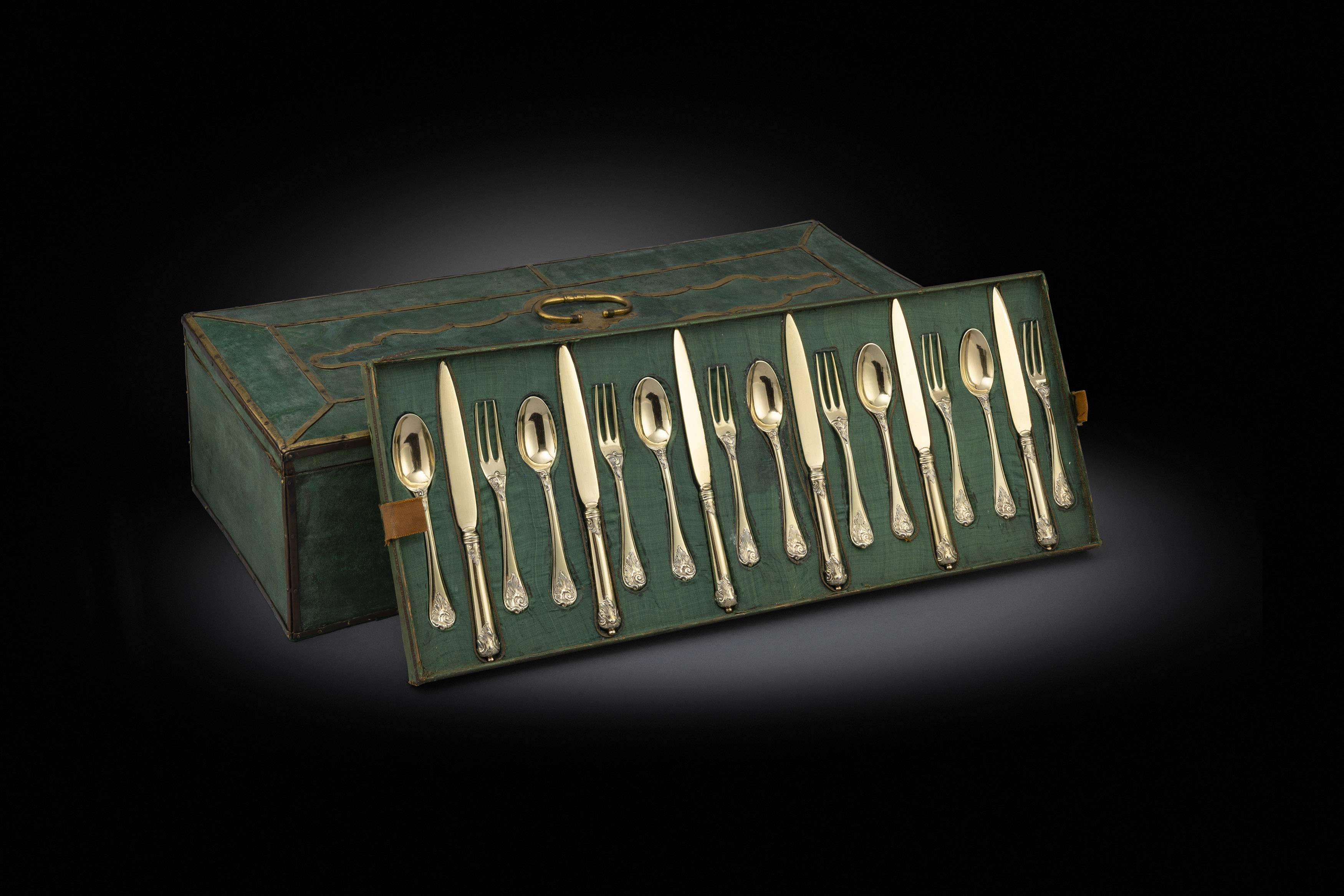 Continental Silver-Gilt Dessert Service